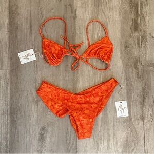 Maheli Heli Orange Bikini Top and Bottom